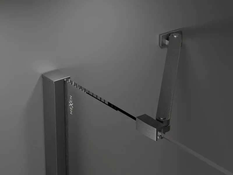 Mexen Velar Duo, posuvné sprchové dvere do otvoru 150 cm, 8mm sklo námraza, grafit brúsený, 871-150-000-32-66