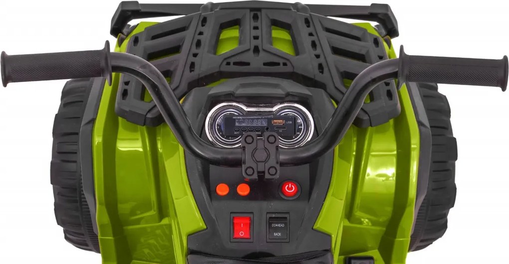 Ramiz Štvorkolka ATV 2,4 GHz na batériový pohon pre deti Zelená + Diaľkové ovládanie + EVA kolesá + MP3 rádio + Pomalý štart