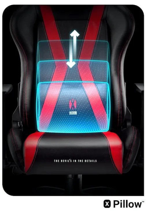Herné kreslo Diablo X-Horn 2.0 Normal Size: Čierno-červené Diablochairs