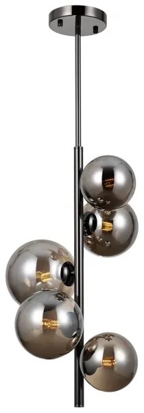 ITALUX PND-406007-V5A-BCR - Luster na tyči CANELLO 5xG9/5W/230V čierna