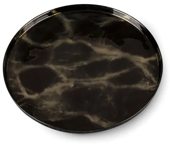 Dekoračný tanier ADA 03 čierny / zlatý