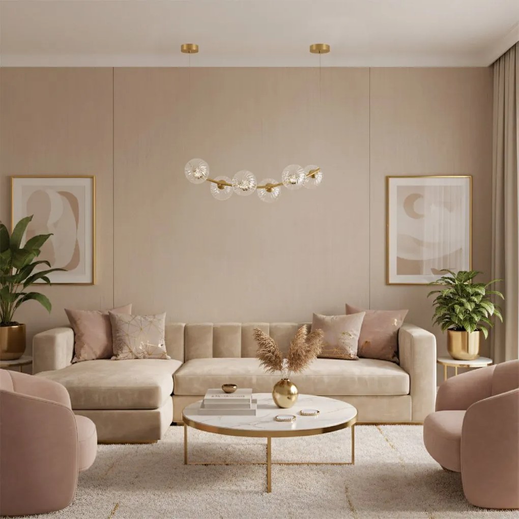 Toolight Toolight, stropné svietidlo 6xG9, G133-6CP, zlatá, OSW-02607