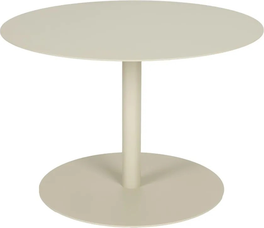 Krémový oceľový okrúhly konferenčný stolík ø 60 cm Snow – Zuiver