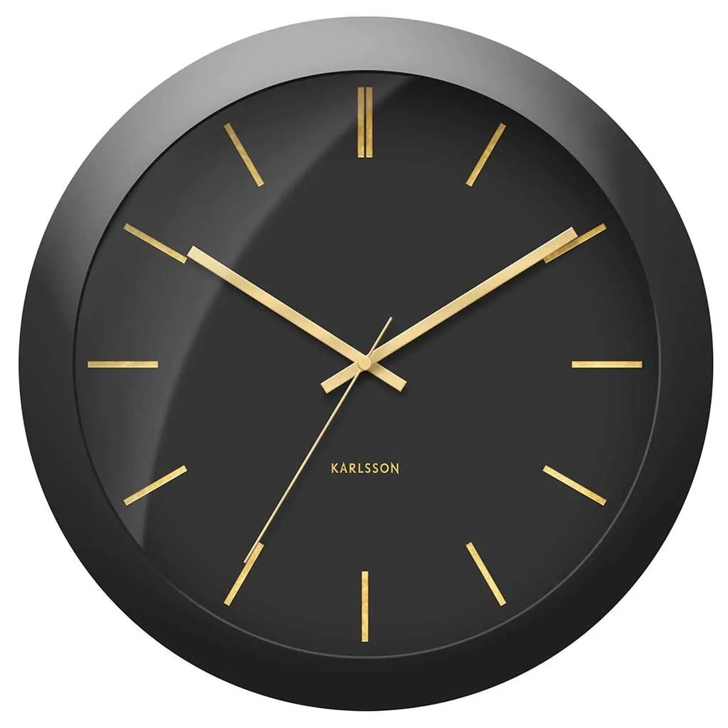 Nástenné hodiny Globe čierne 40× 12 cm