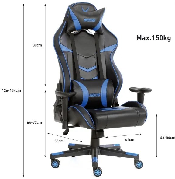 Herné kreslo VARR Nascar čierna/modrá