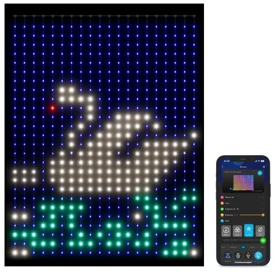 Govee - RGBIC Svetelný záves 520 LED 1,5x2m Wi-Fi IP65