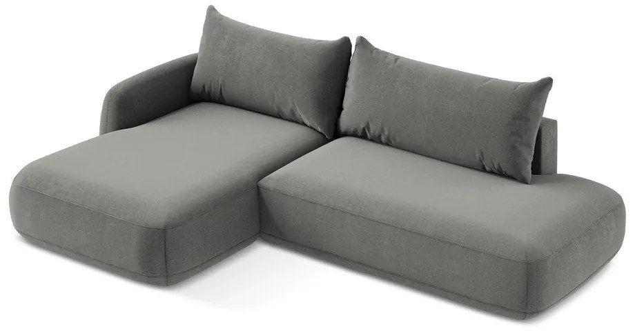 Sivá rozkladacia rohová pohovka (ľavý roh/s leňoškou) Hale – Makamii