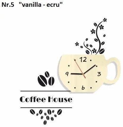 Coffee House dekoračné hodiny do kuchyne fialová