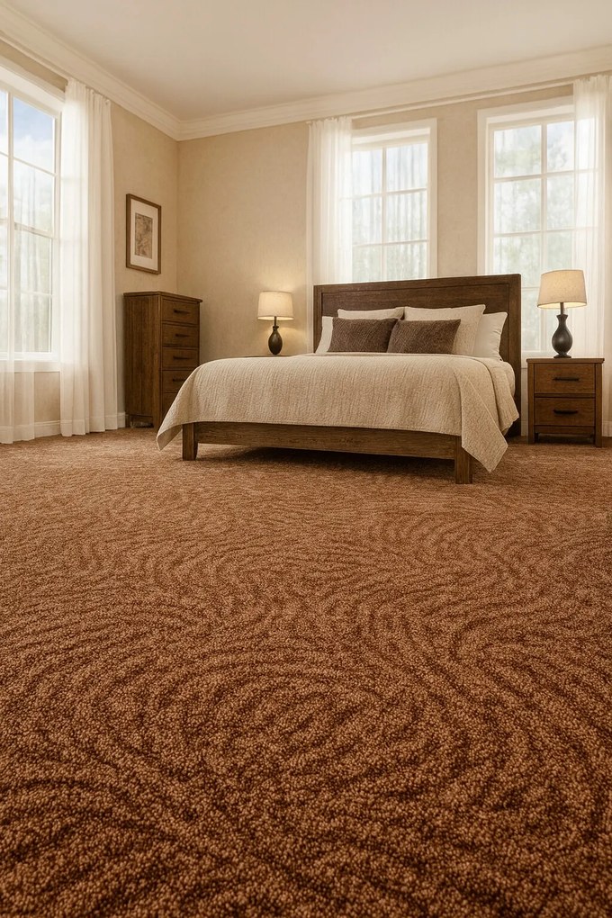 Koberec metráž Spring 6450, na mieru, šíře 4m,5m, hnedá, filc, detská izba, ITC