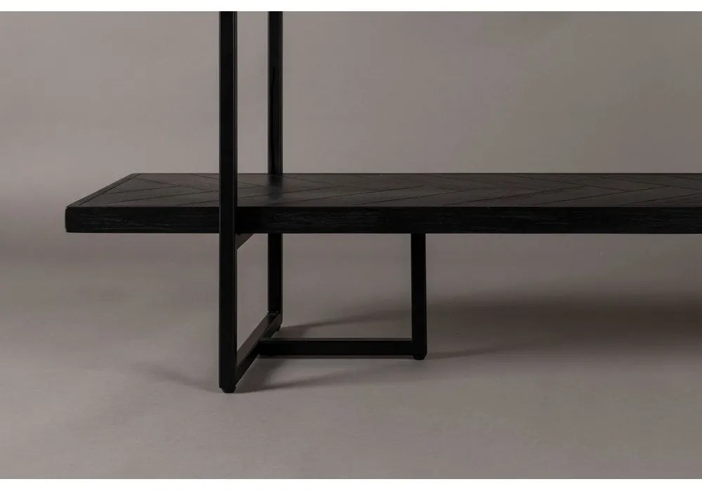 Čierna knižnica v dekore exotického dreva 140x146 cm Class - Dutchbone