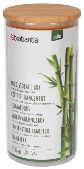 Sklenená dóza s bambusovým vekom BRABANTIA, 1100 ml