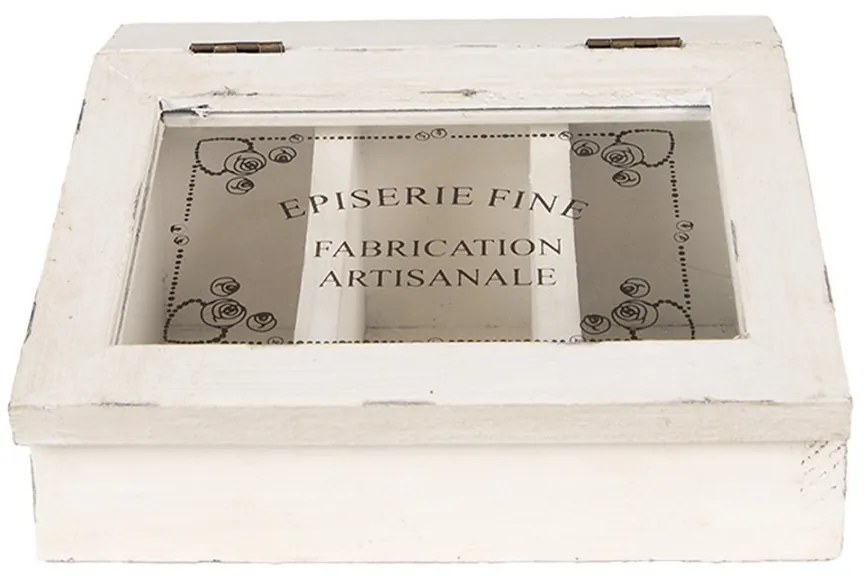 Tea Box 18x16x9 Cm White Wood - 18*16*9 cm