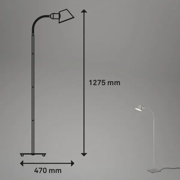 Brilo - Flexibilná stojacia lampa 1xE27/10W/230V strieborná