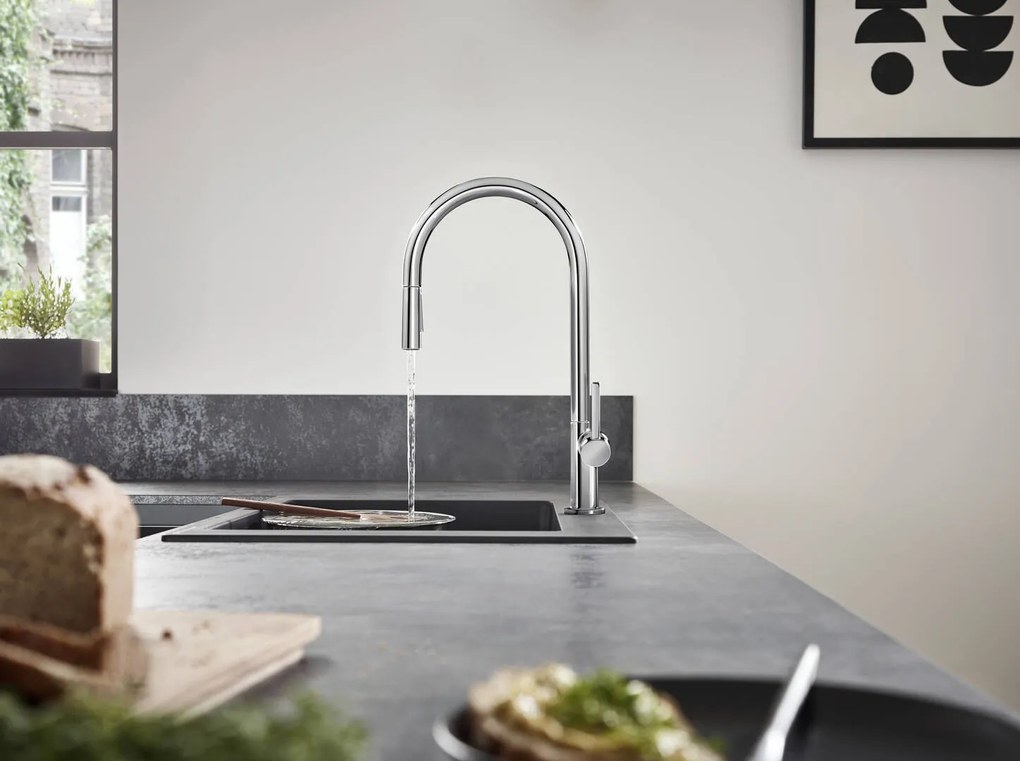 Hansgrohe M54, drezová batéria Talis s výsuvnou spŕškou, sBox, chrómová, HAN-72801000