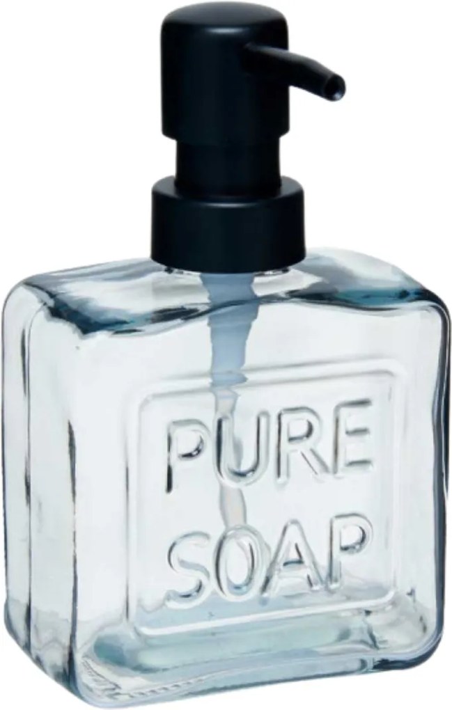 Dávkovač mydla Pure, transparentná/s čiernymi prvkami, 250 ml