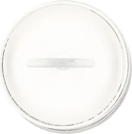 Bílý antik kovový 2-patrový etažér s okrajem Nordic - Ø 28*43 cm