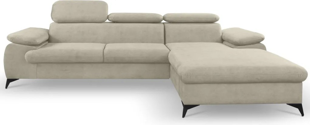 Rohová sedacia súprava Scala, béžová látka, pravý roh