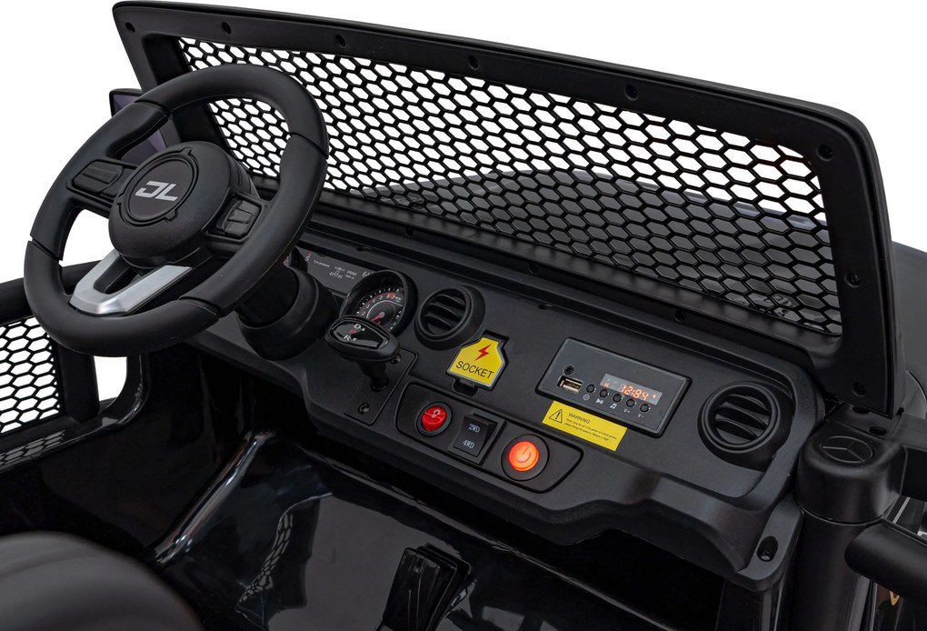 Ramiz Terénne auto OFF-ROAD 3.0 pre deti čierne + diaľkové ovládanie + pomalý štart + pásy + LED a zvuky