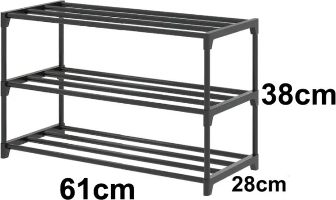 Beast Trojposchodový skladací kovový botník - 60 x 28 x 38 cm