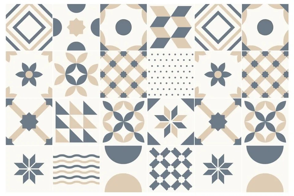 Samolepky na kachličky 24 ks 15x15 cm Minimal – Ambiance