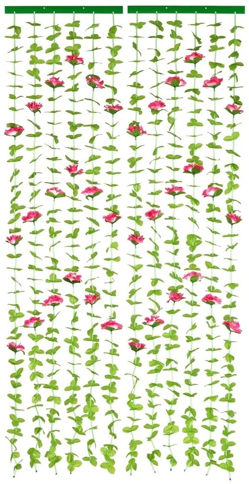 Červený/zelený záves do dverí 90x190 cm Roses – Maximex