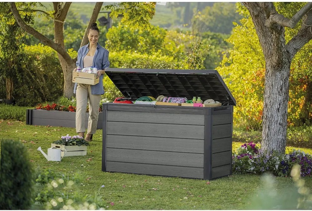 Sivý záhradný úložný box Cortina – Keter