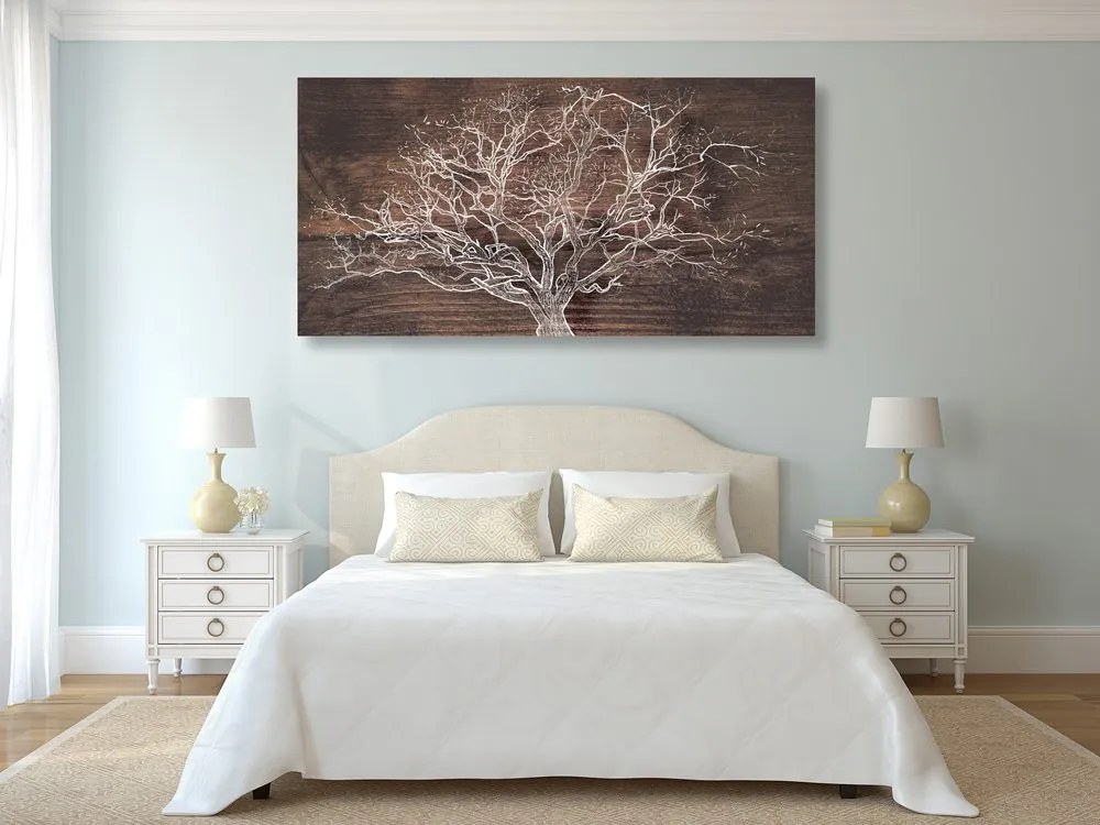 Obraz strom na drevenom podklade Varianta: 100x50