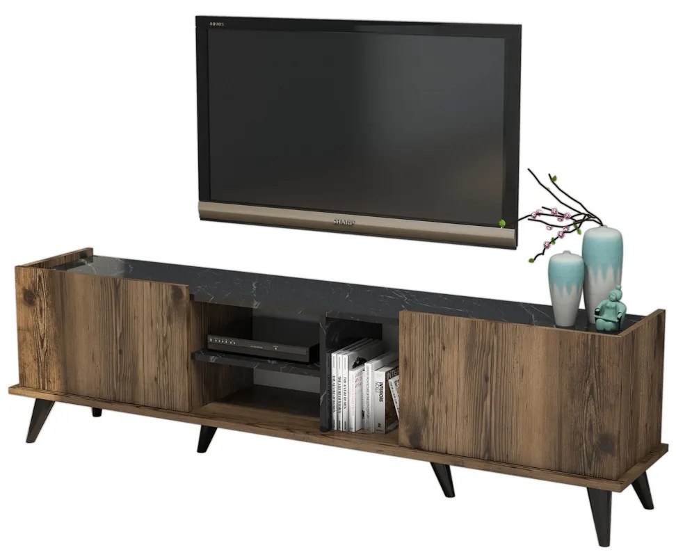 TV stolík Elegante Walnut Black