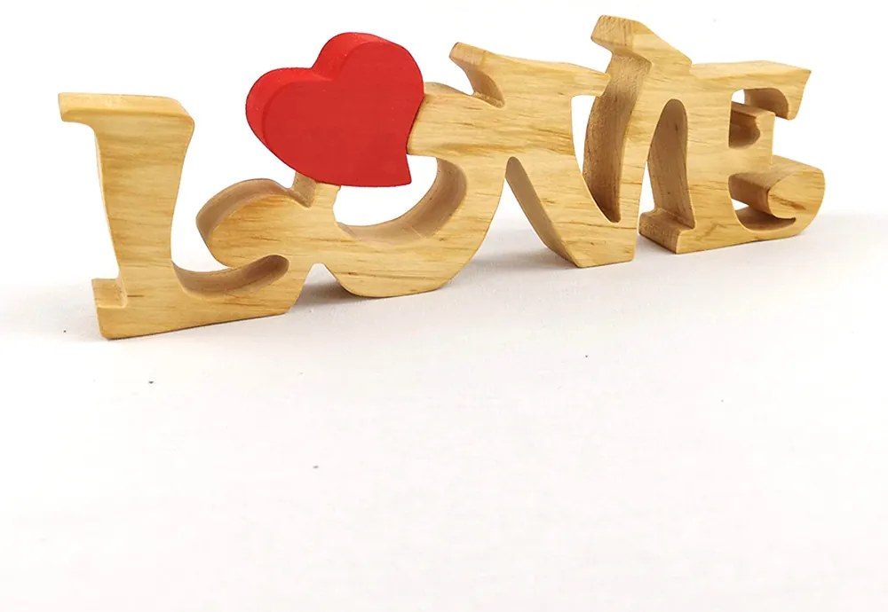 AMADEA Drevená dekorácia nápis LOVE, masívne drevo, 25x8 cm