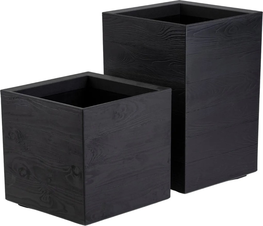 Sada 2 ks květináčů BETONIQUE 40x40/60x40 cm černá