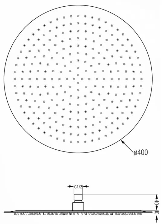 Sprchová hlavica MEXEN SLIM 40 cm čierna