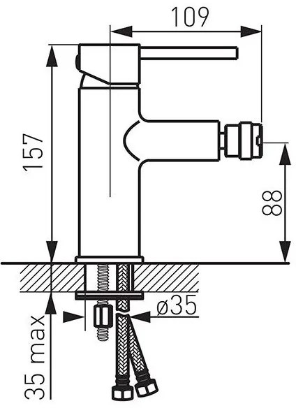 F-Design Flusso, stojanková bidetová batéria, chróm lesklý, FD1-FLS-6-11