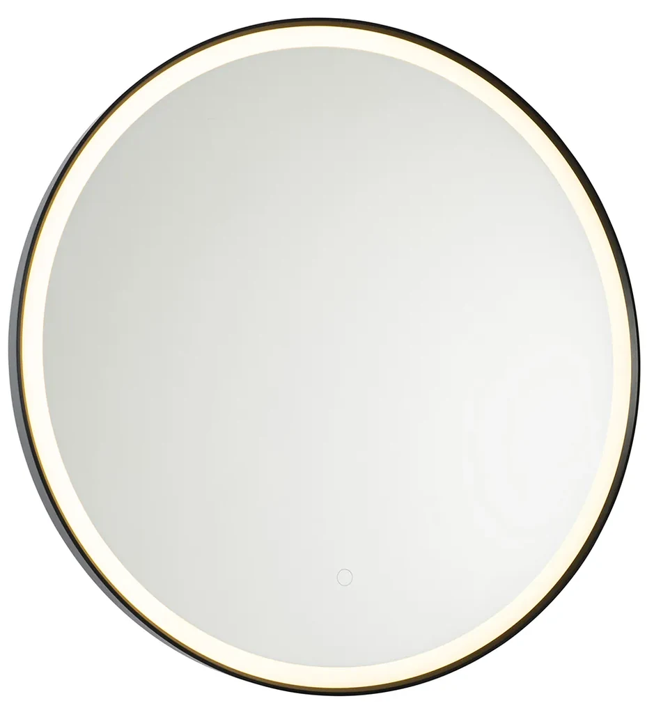 Zrkadlo do kúpeľne čierne 70 cm vrátane LED s dotykovým stmievačom - Miral