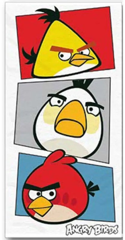 Osuška Halantex Angry Birds bielá froté 70 x 140 cm