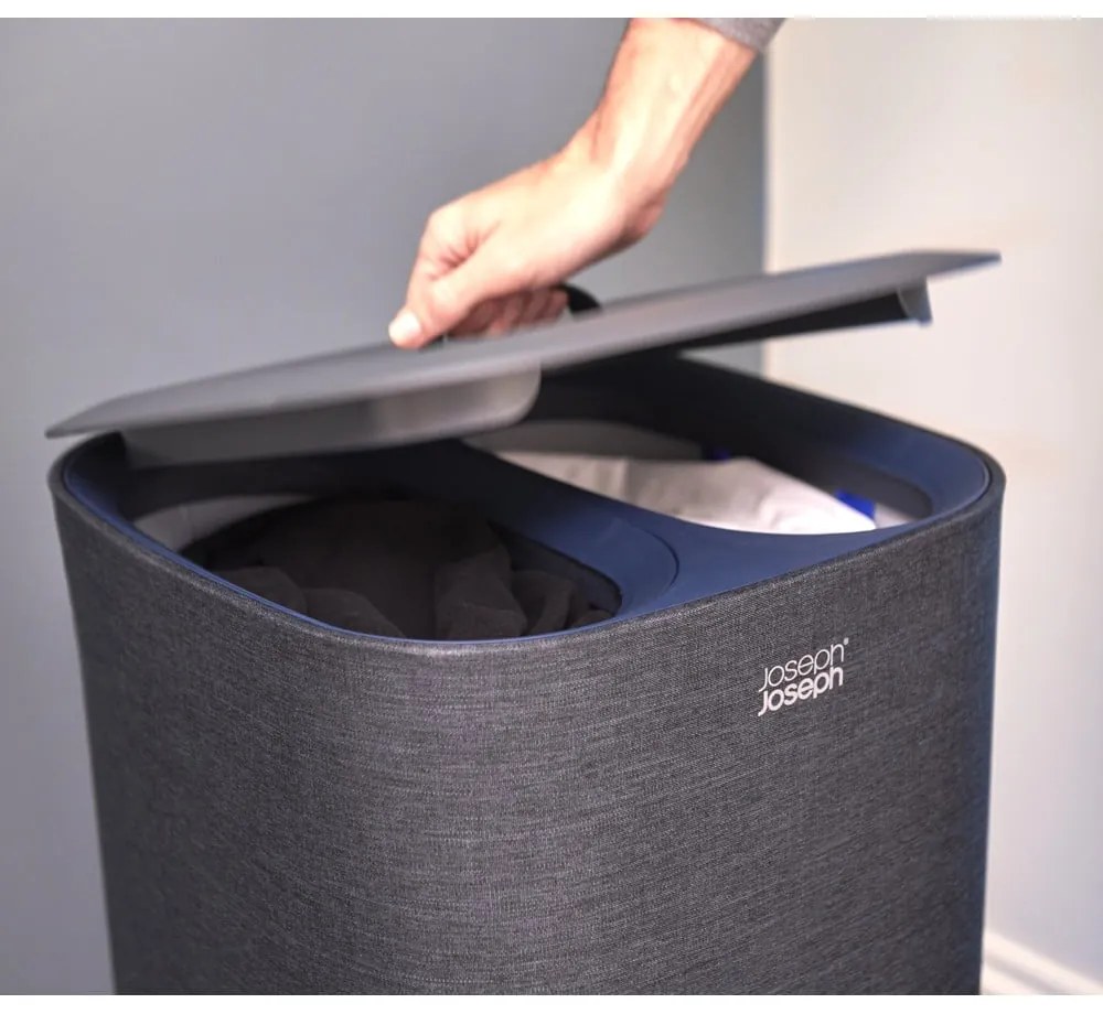 Antracitovosivý látkový kôš na bielizeň 2x30 l Tota – Joseph Joseph