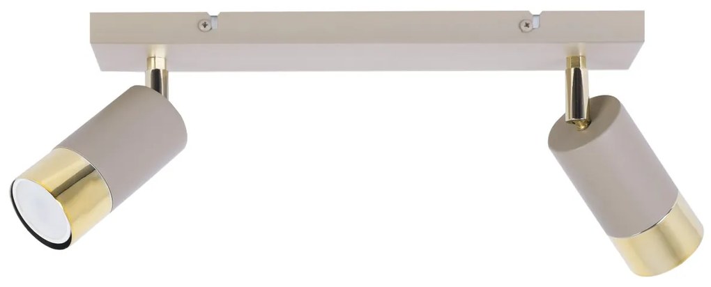 Bodové svietidlo Hugo, 2x béžové/zlaté kovové tienidlo, (možnosť polohovania)