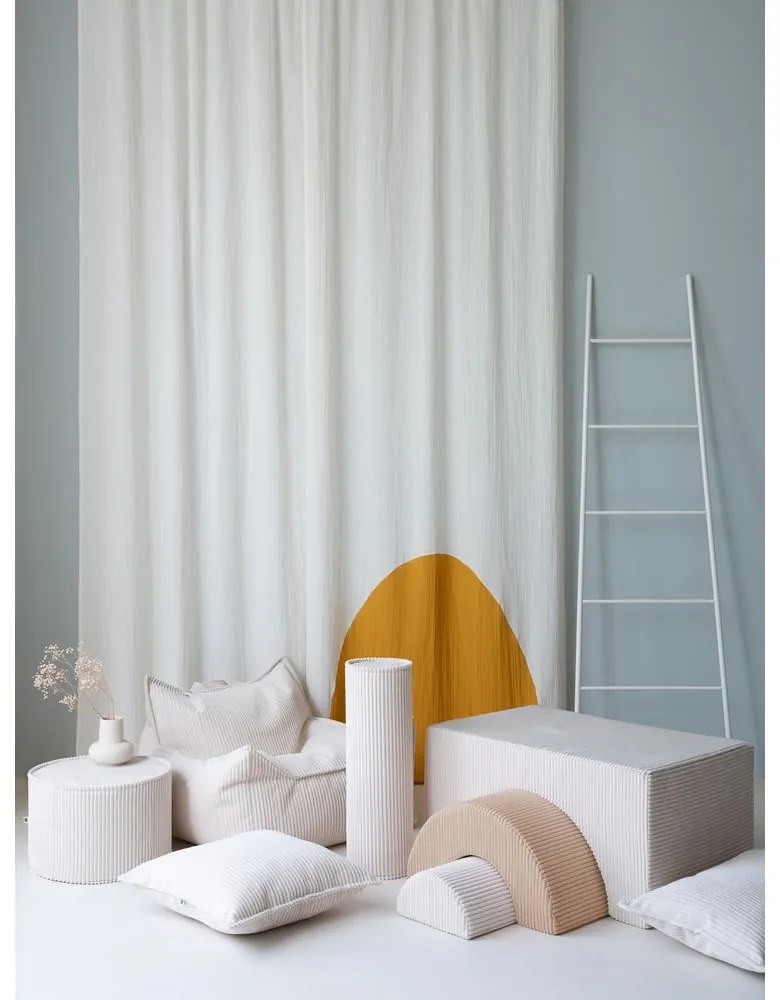 Krémovobiele menčestrové penové ihrisko 75x49x37 cm Rainbow Montessori – Wigiwama