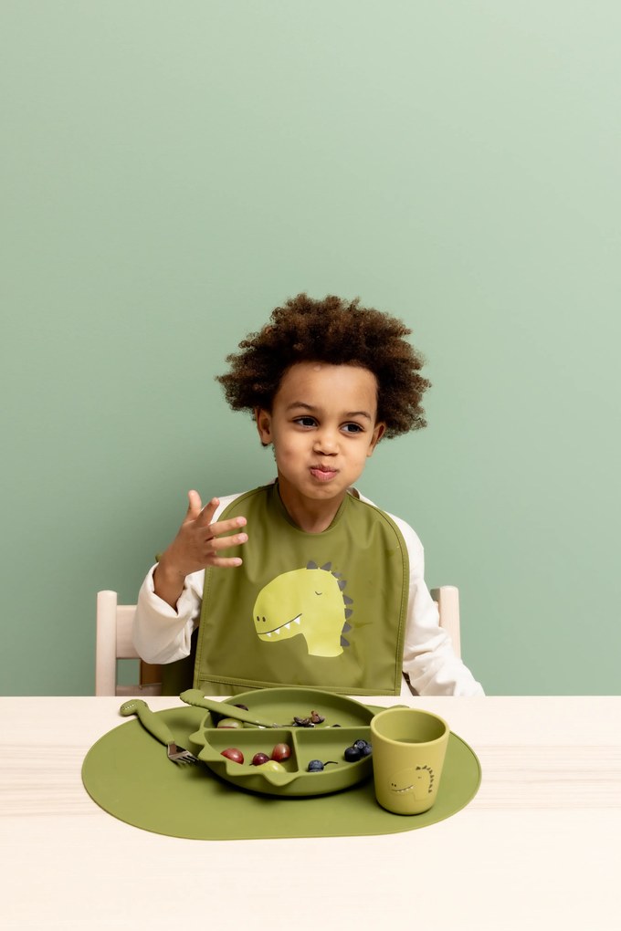 Detský silikónový tanier s prísavkou Mr. Dino