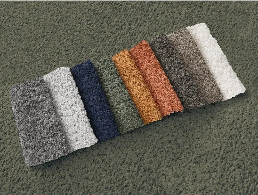 Zelená rohová pohovka z textílie buklé (ľavý roh/s leňoškou) Azra – Bobochic Paris