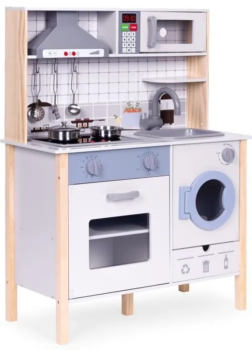 Drevená detská realistická kuchyňa s LED svetlom, zvukmi a príslušenstvom