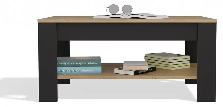 Konferenčný stolík OHIO dub remeselný/čierny