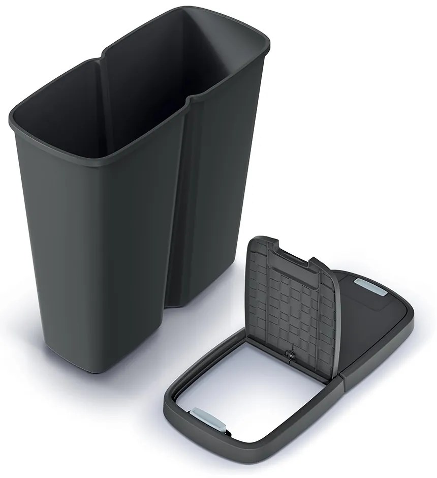 Odpadkový kôš DUO čierny, 50 l, čierna