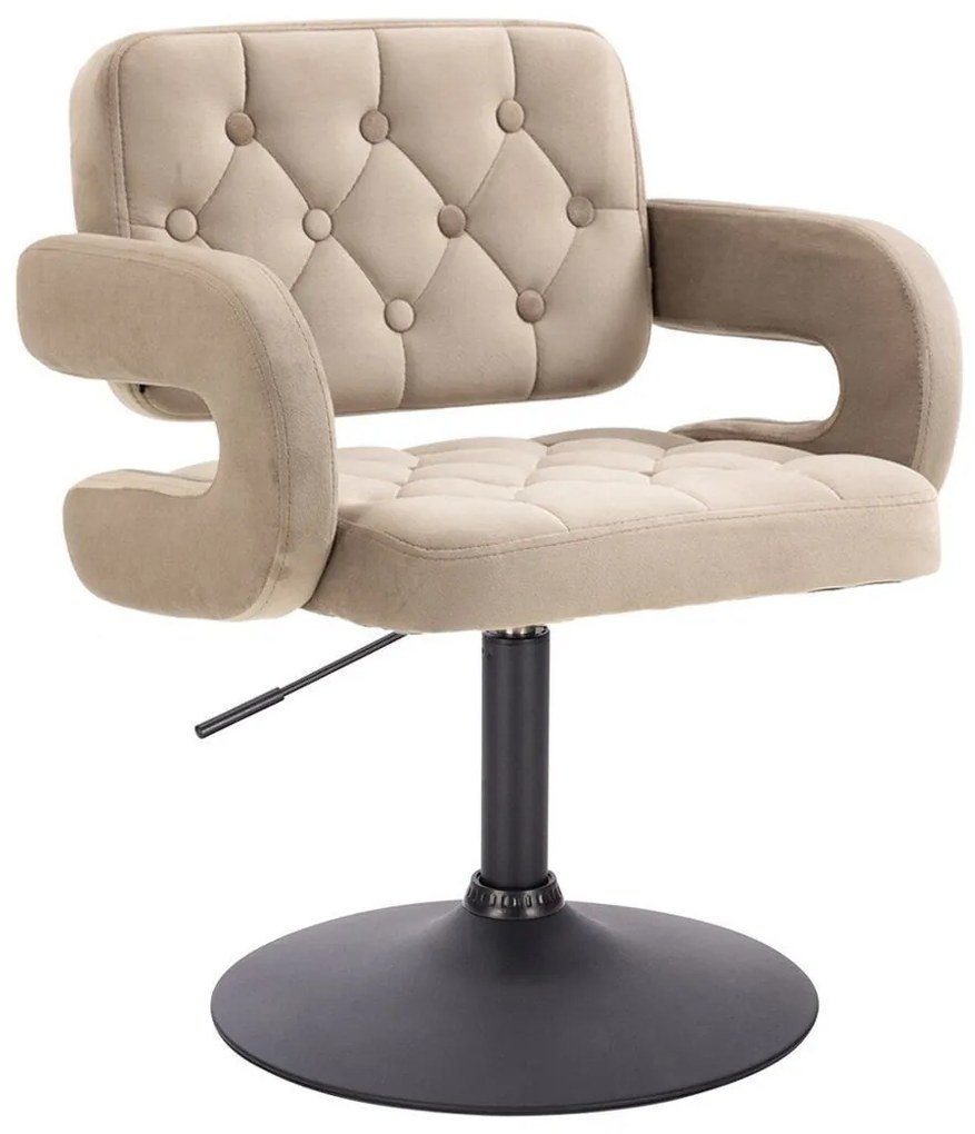 LuxuryForm DESIGN Kreslo ADRIA VELUR na čiernom tanieri - latte