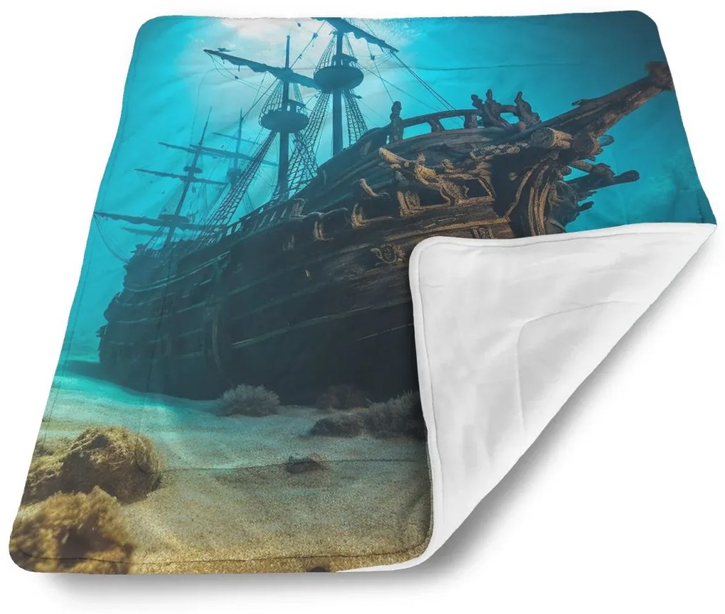 Sablio Deka pre bábätko Vrak drevenej lode na dne mora - 80x100 cm