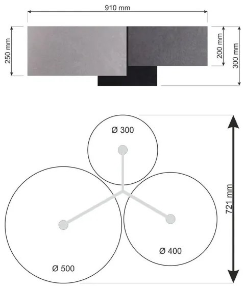 Stropné svietidlo SPACE 3xE27/60W/230V