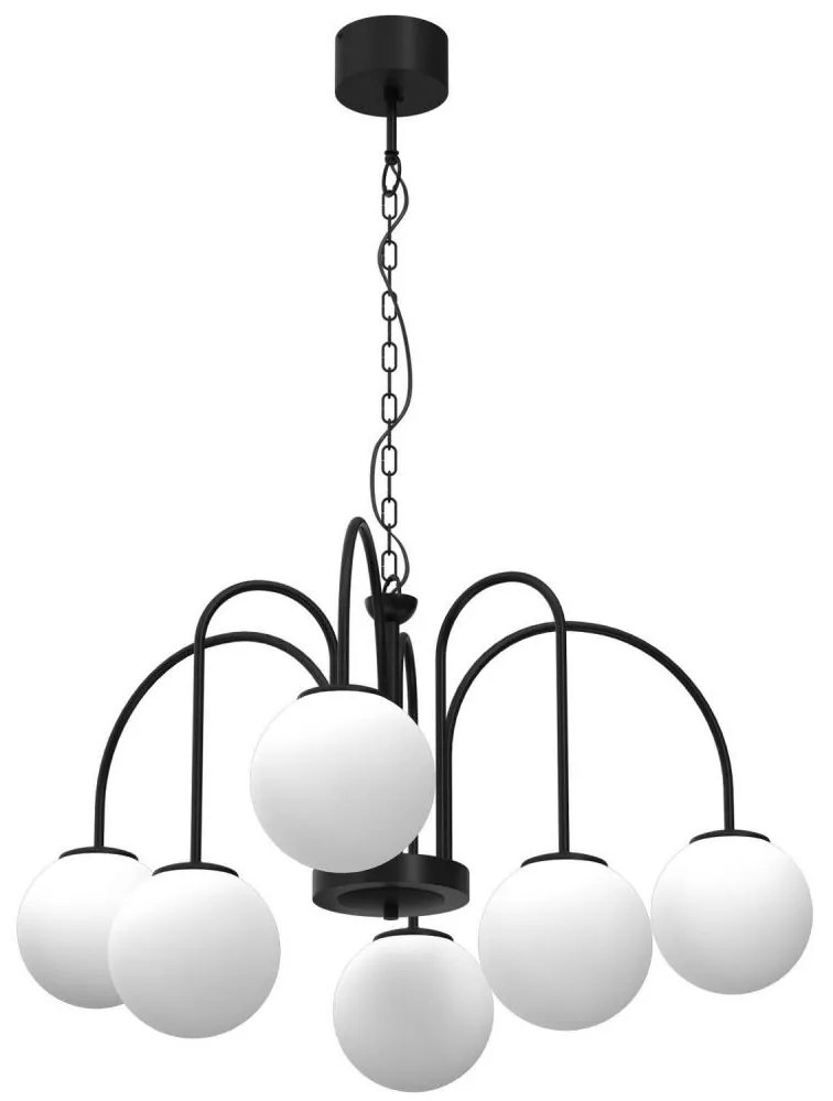 Luster na reťazi CAMBRIDGE 6xE14/60W/230V čierna