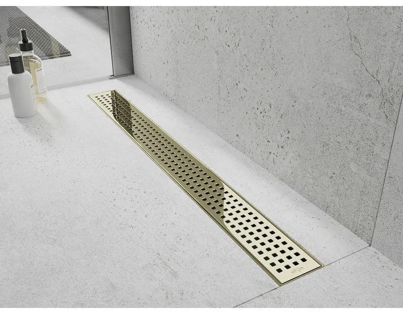 Mexen Flat M08 nerezový sprchový žľab  60 cm, zlatá, 1525060-15