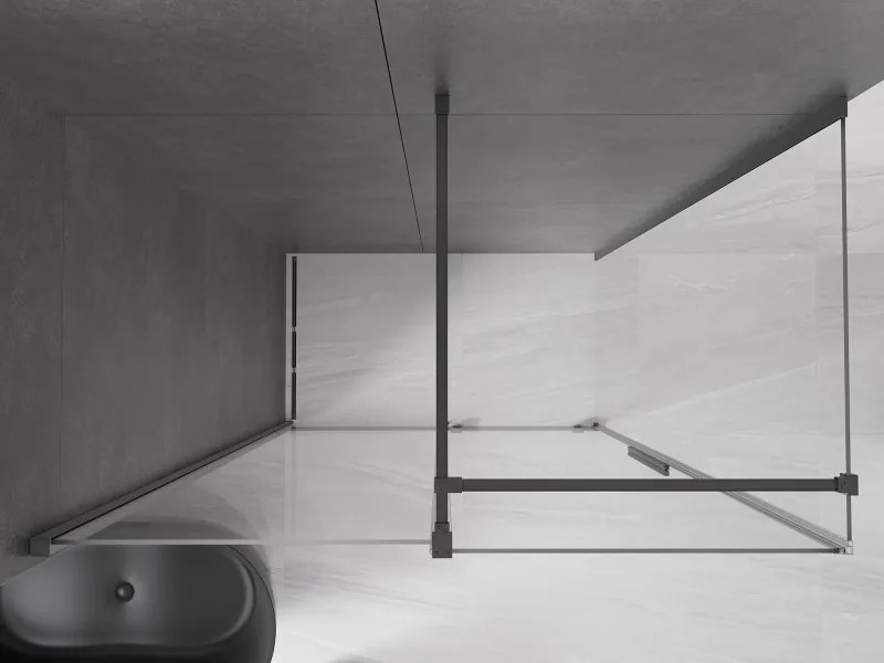Mexen Velar, sprchový kút s posuvnými dverami 160 x 75 cm, 8mm číre sklo, brúsený grafit, 871-160-075-01-95