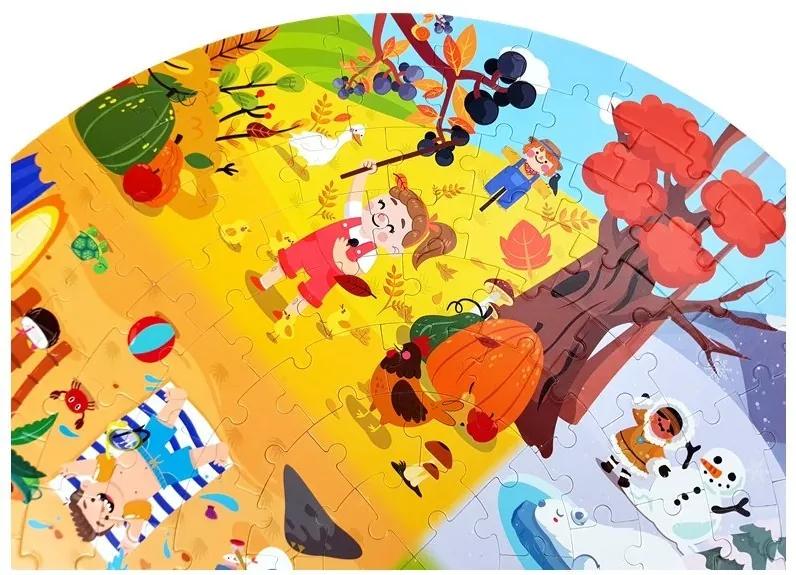 LEAN TOYS Detské puzzle pre najmenších ročné obdobie 150 dielikov