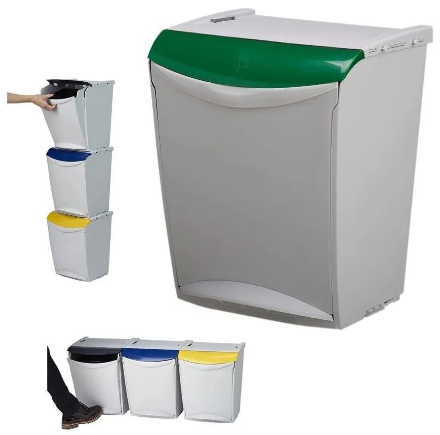 Denox Ekosystem odpadkový kôš na triedený odpad 25 l, zelený - sklo